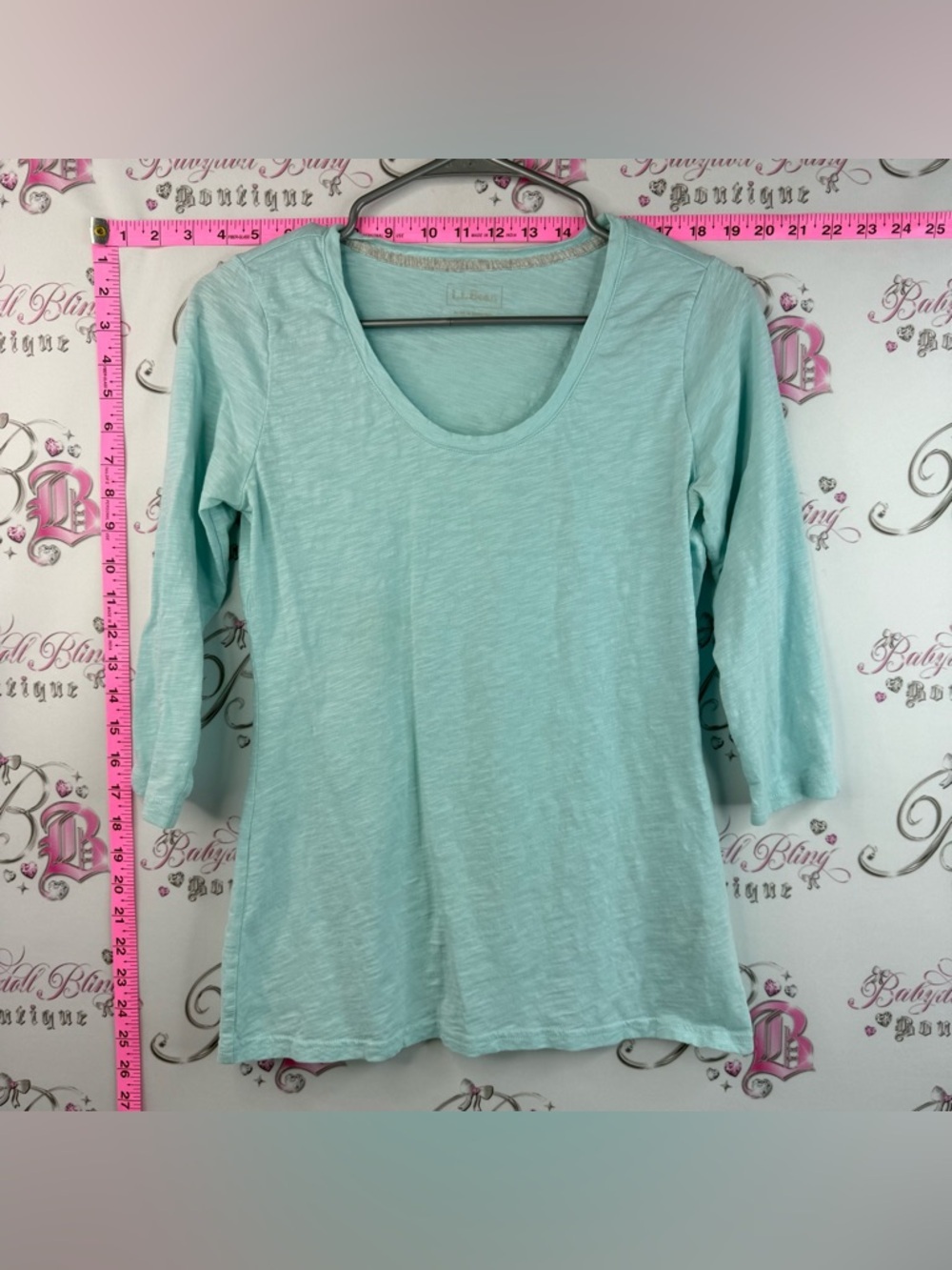 L.L. Bean long sleeve aqua shirt Women's Light Aqua Scoop Neck Long Sleeve Tee